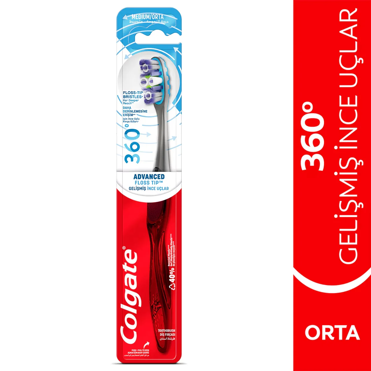 Colgate 360 advanced 4-pack Protection Medium Toothbrush