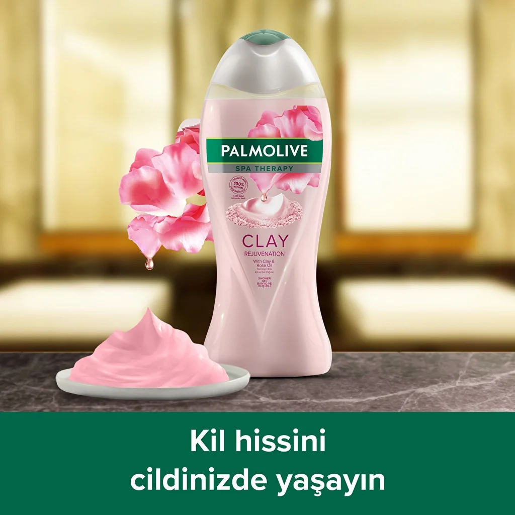 Palmolive جل الاستحمام بالطين العلاجي المجدد من بالموليف سبا، 500 مل