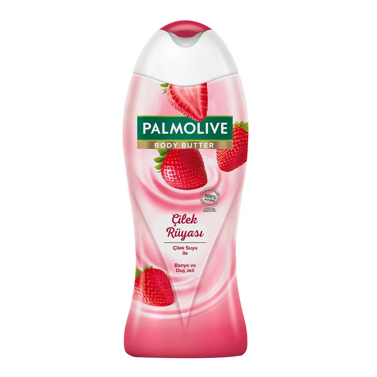 Palmolive جل استحمام بزبدة الجسم والفراولة من بالموليف ٥٠٠ مل خالي من الصابون