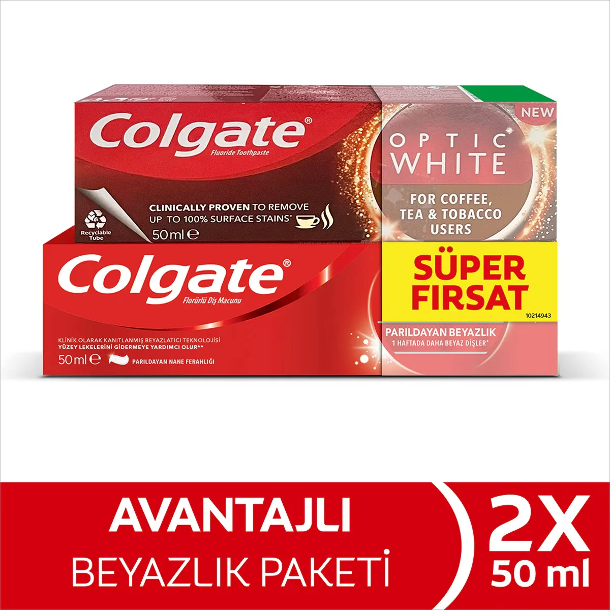 Colgate Whitening Pack Optic White Shining White 50 ml + Toothpaste 50 ml Set