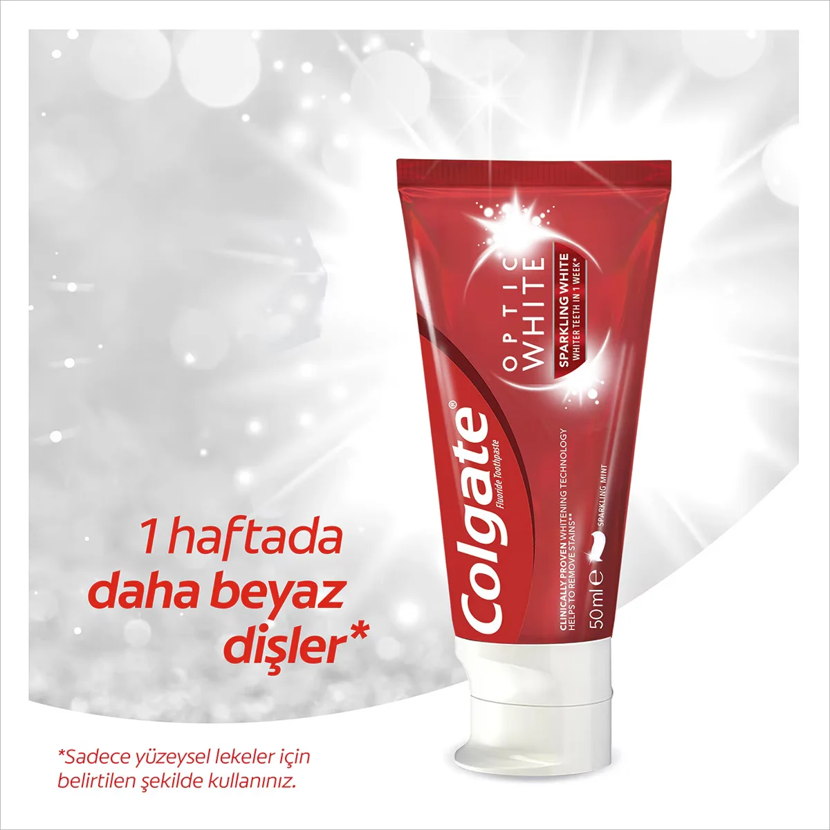 Colgate Whitening Pack Optic White Shining White 50 ml + Toothpaste 50 ml Set