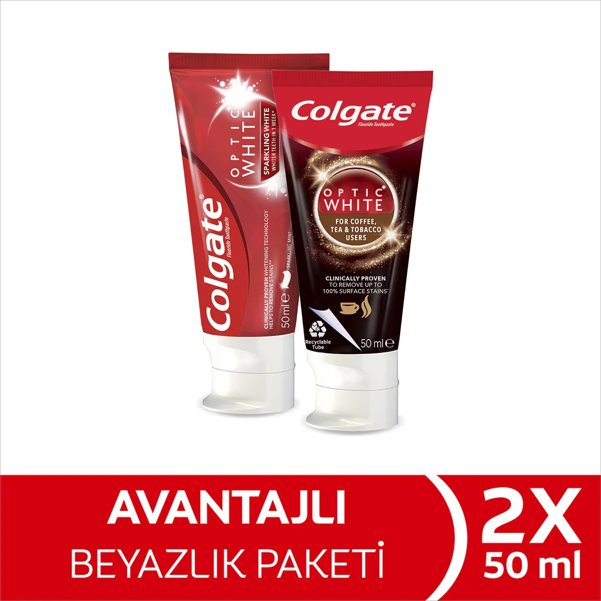 Colgate Whitening Pack Optic White Shining White 50 ml + Toothpaste 50 ml Set