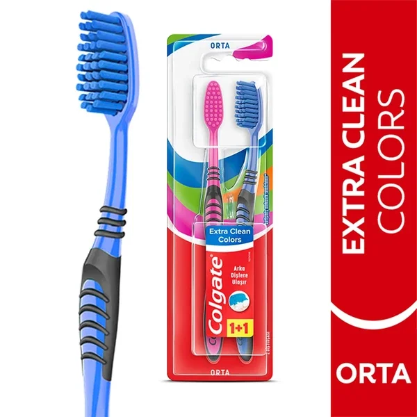 Colgate Extra Clean Colors Toothbrush 1+1
