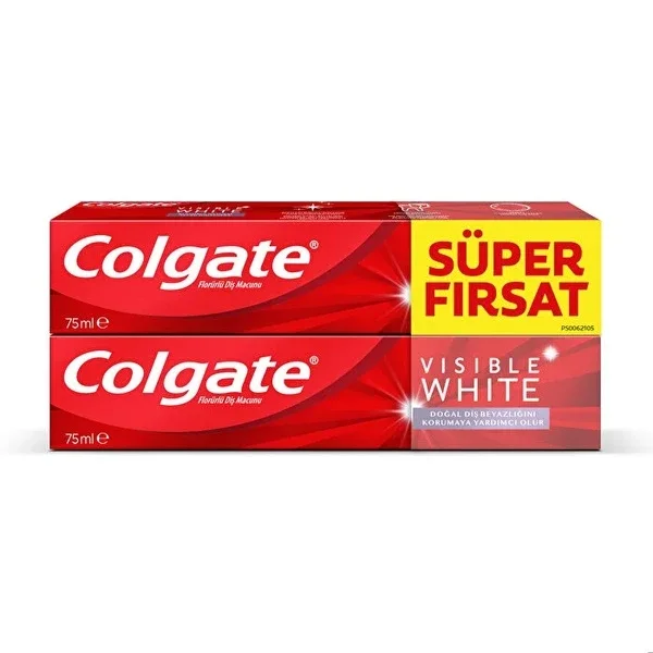 Colgate Visible White Toothpaste 75ml x2 - Fresh Breath Care
