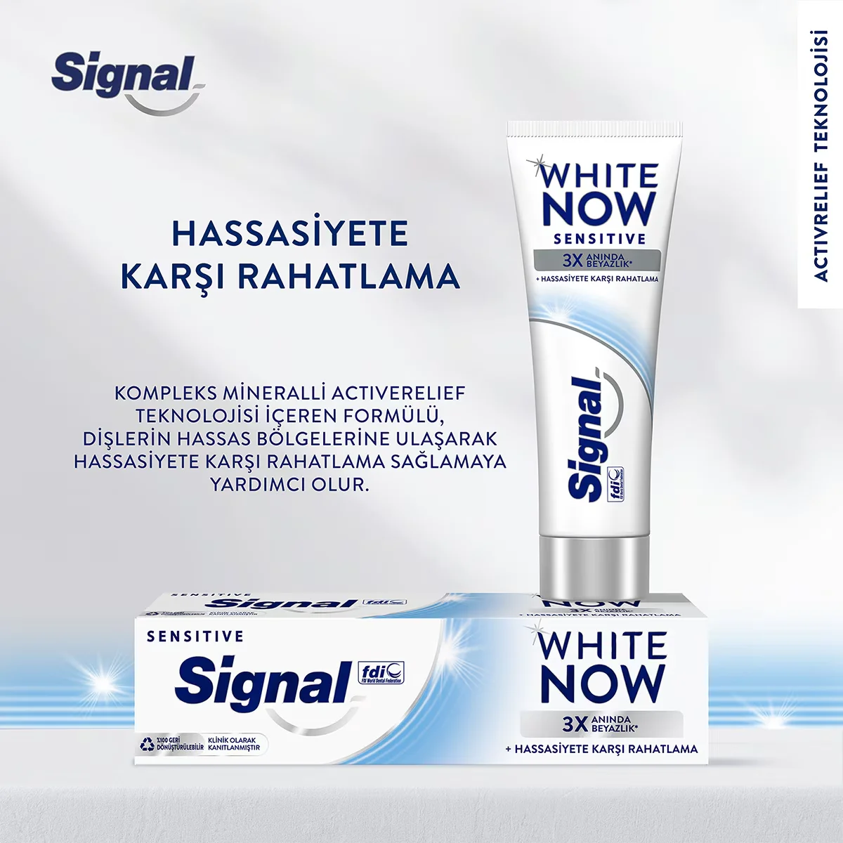 Signal معجون أسنان سيجنال وايت ناو سينسيتيف لتبييض فوري ومضاد للبقع، 75 مل