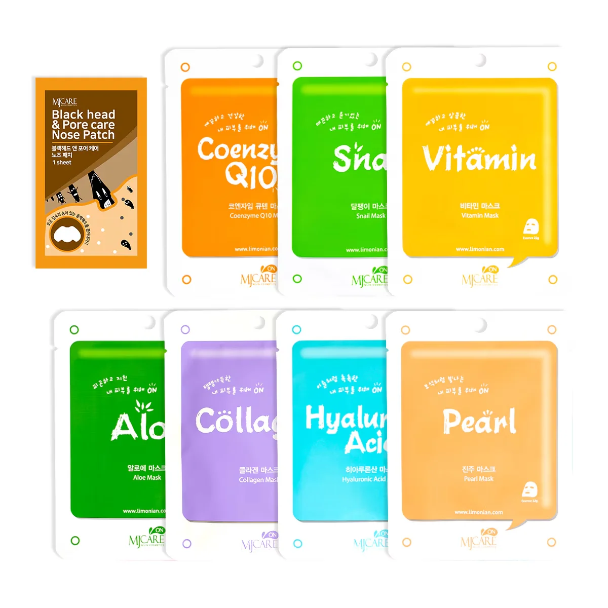 Mjcare 8-pcs Face Mask And Nose Strip Set