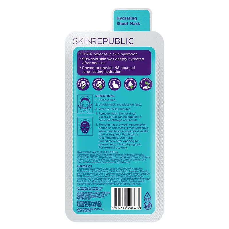 Skin Republic Hyaluronic Acid Collagen Face Mask 25 ml