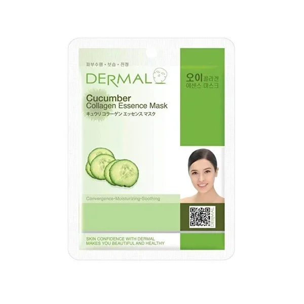 Маска для лица с коллагеном, огурцом и витамином E - 23 г от Dermal