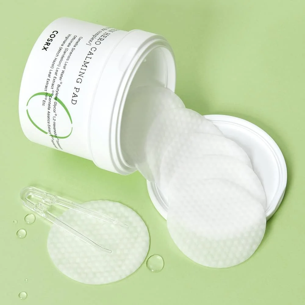 Beruhigende Baumwollreinigungspads mit Grüntee - 70 Pads von Kosarx