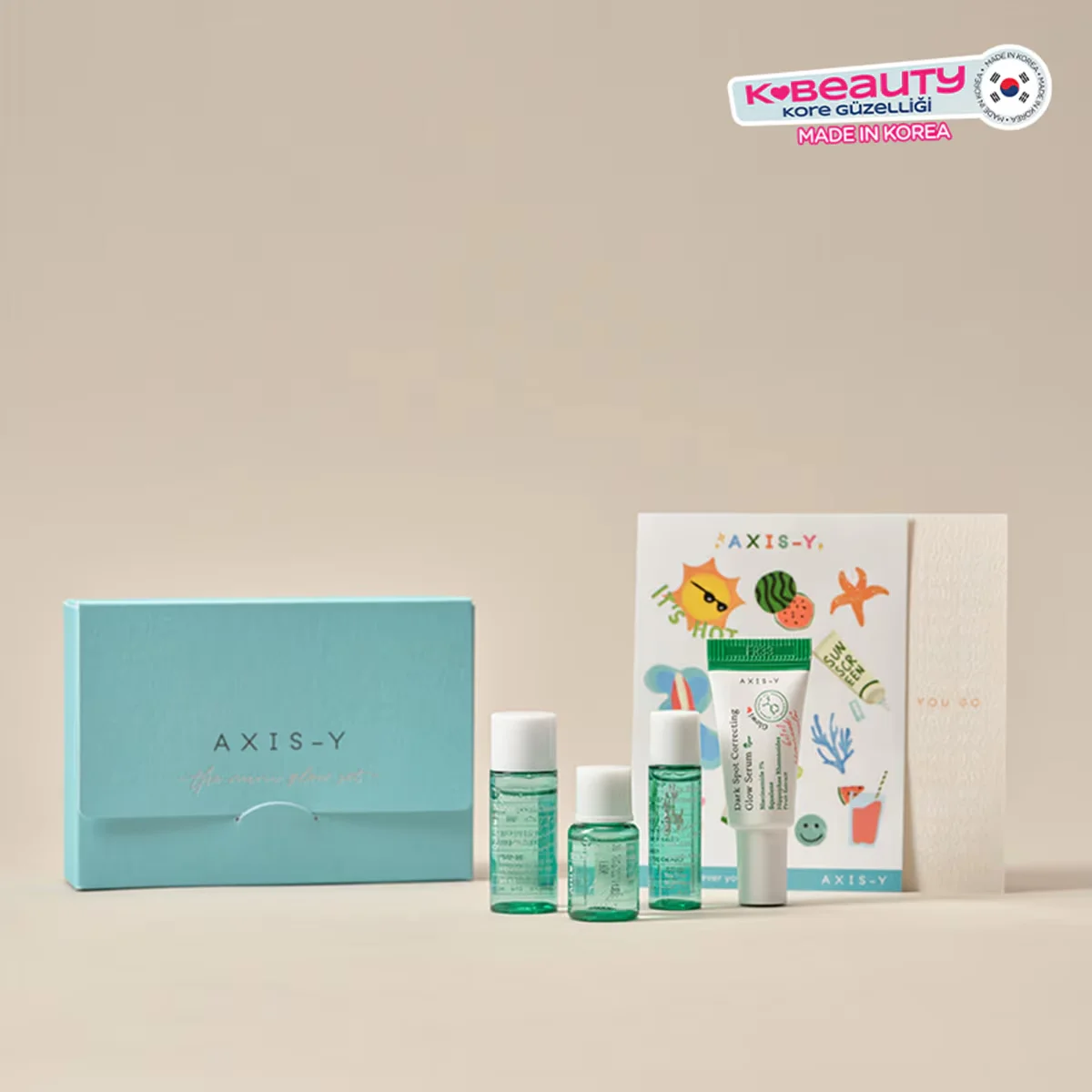 Axis-Y Mini Glow Hautpflege Set | Hydratisierende Aufhellungs-Essentials