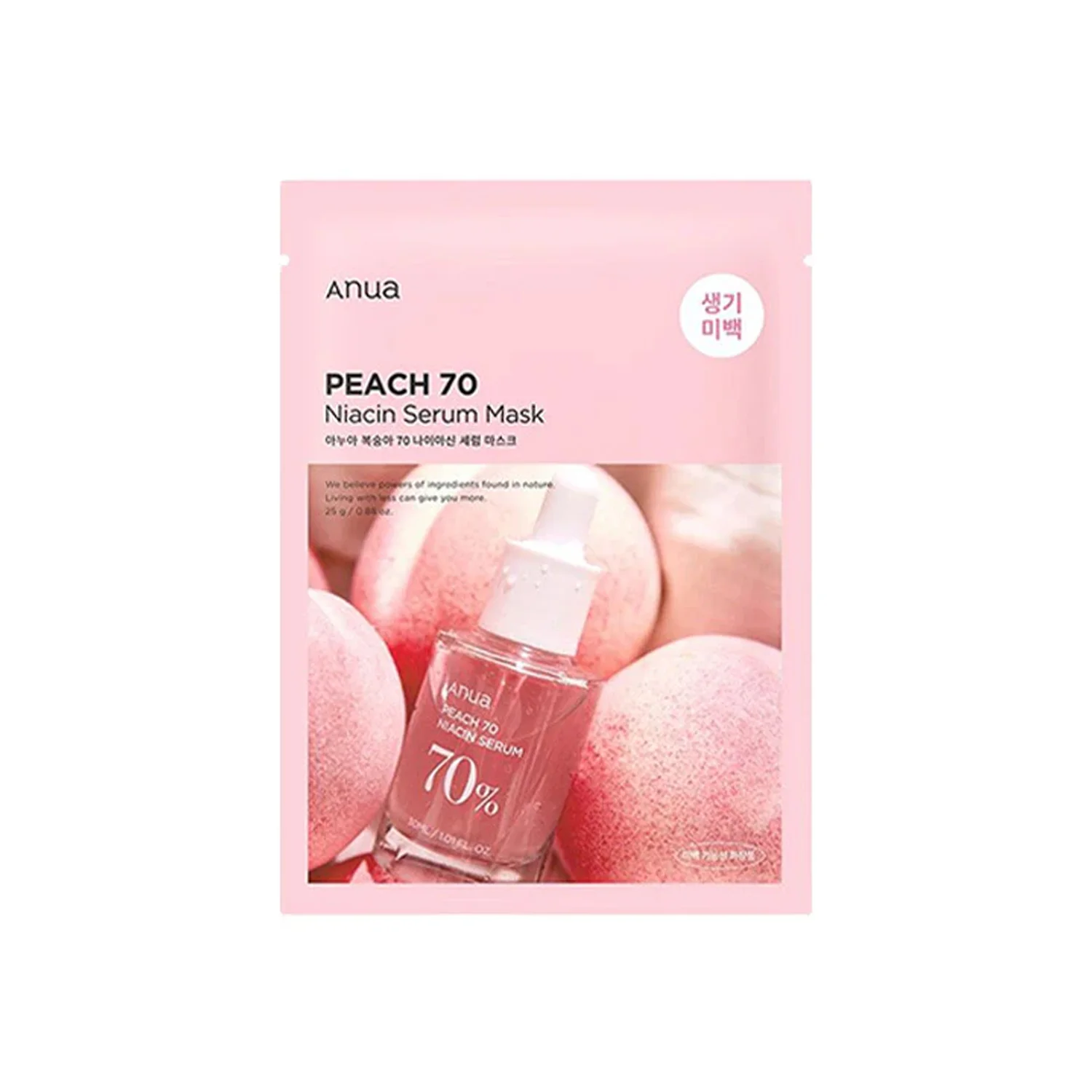 Peach and Niacin Hydrating Serum Sheet Mask by Anwa Birch 25ml