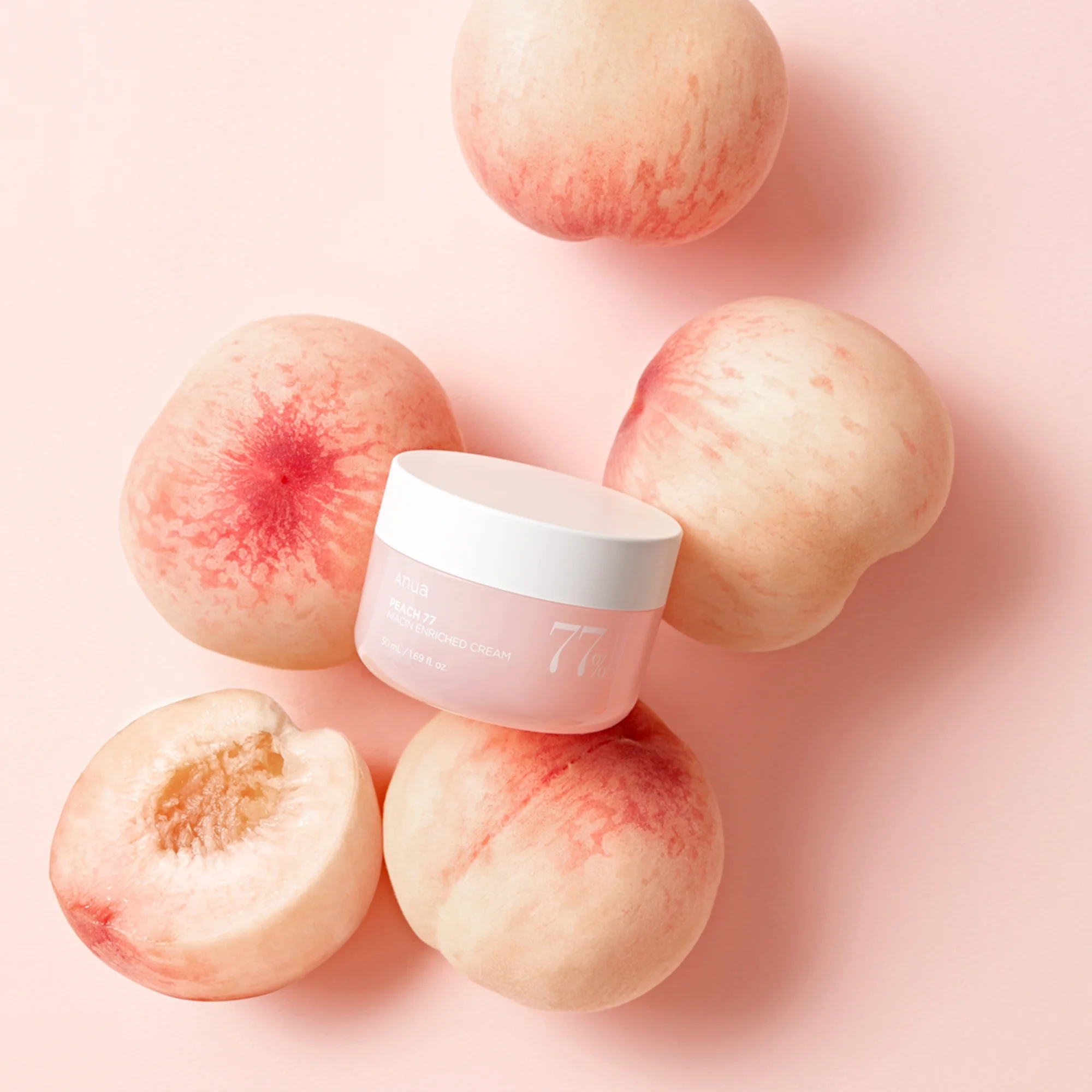 Peach Extract Cream 77% with Niacin - Energizing and Moisturizing - 250ml