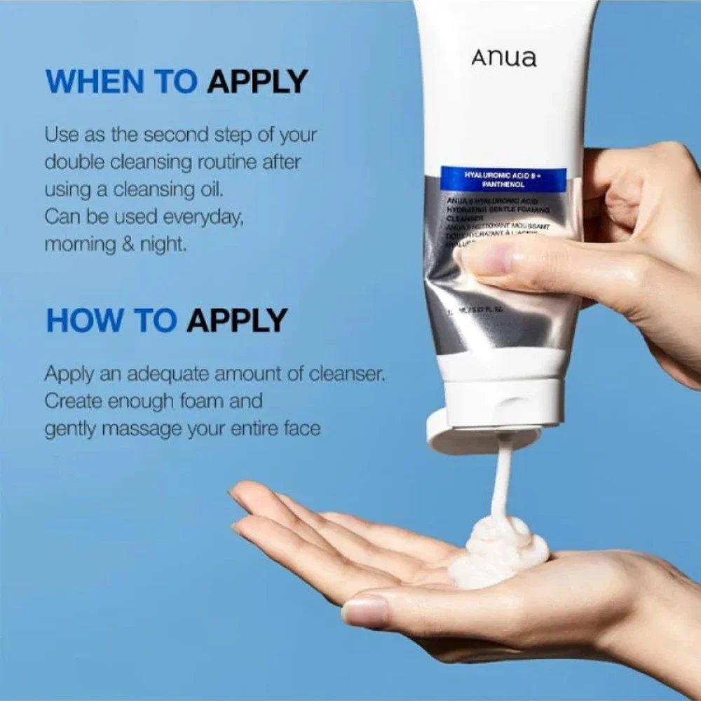 Gentle Foam Cleanser and Moisturizer with Hyaluronic Acid from Anwa, 150 ml