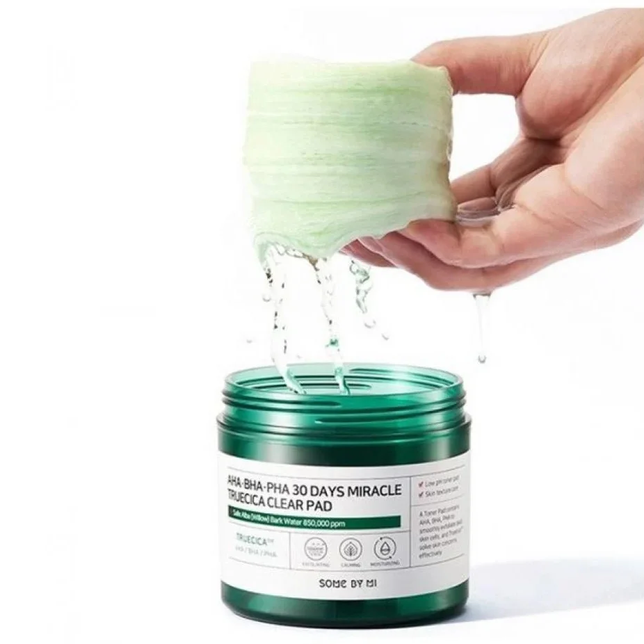 Beruhigende Baumwollpads mit Alpha-, Beta- und Polyhydroxy-Säuren zur Hautreinigung 125ml von Some By Mi