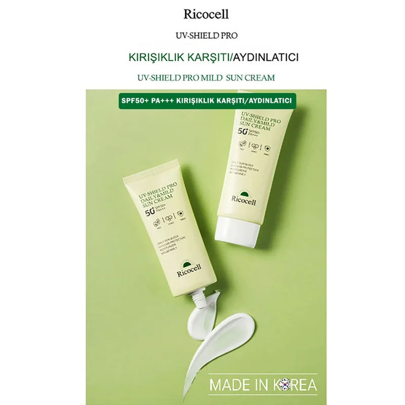 Ricocell Uv Shield Pro Daily Mild Sun Cream Spf 50+ Pa+++ 70 ml