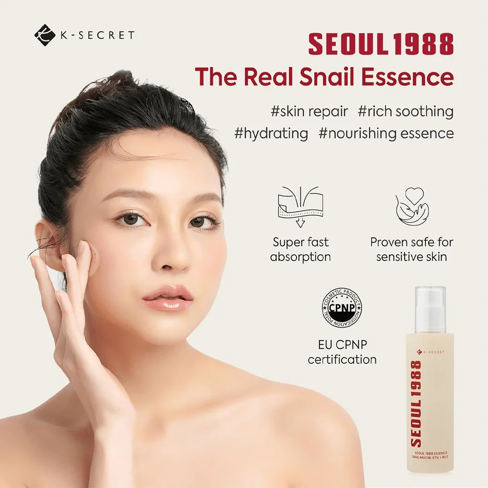 97% Snail Mucin Essence Serum + Rice Seoul 1988 - By K Secret 100ml