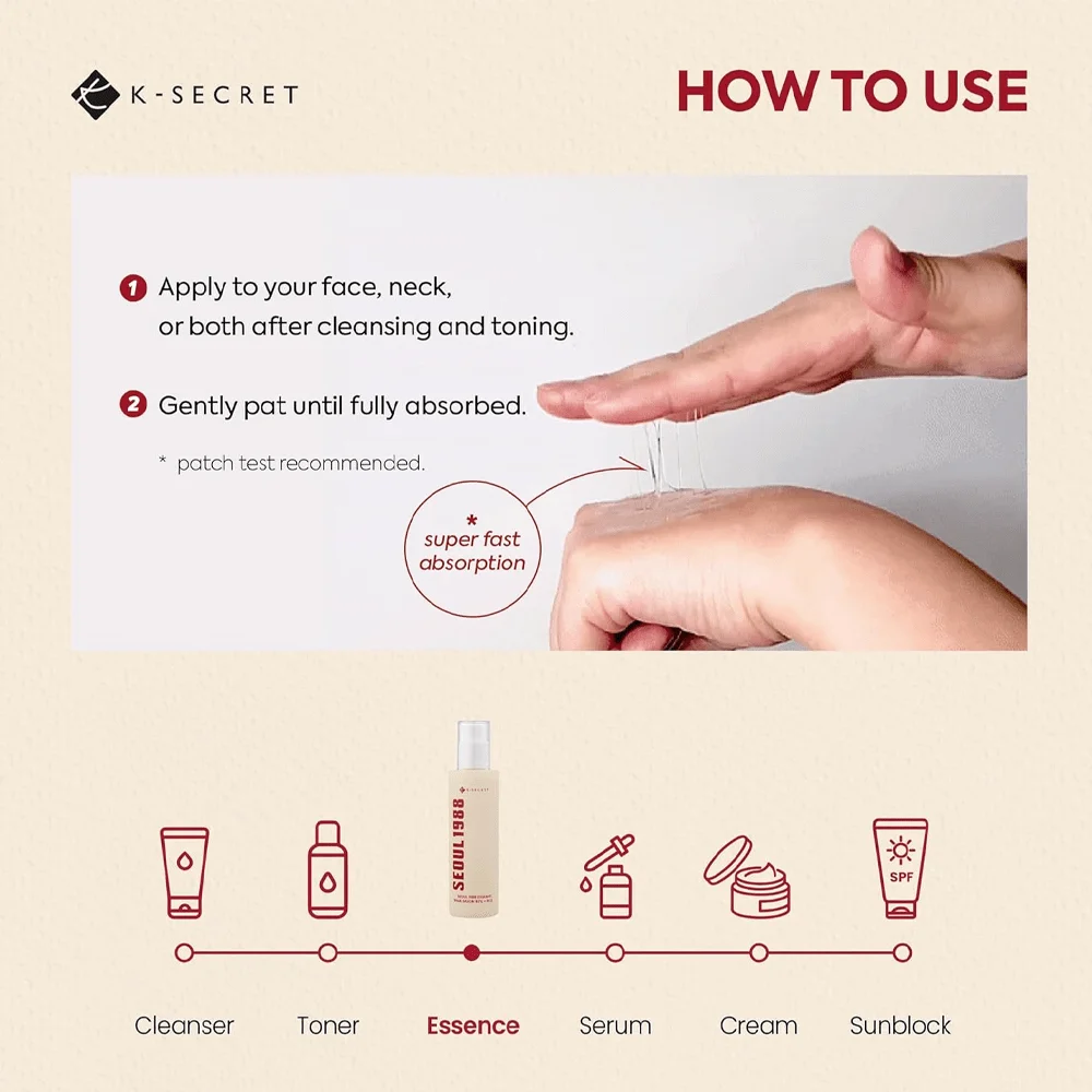 97% Snail Mucin Essence Serum + Rice Seoul 1988 - By K Secret 100ml
