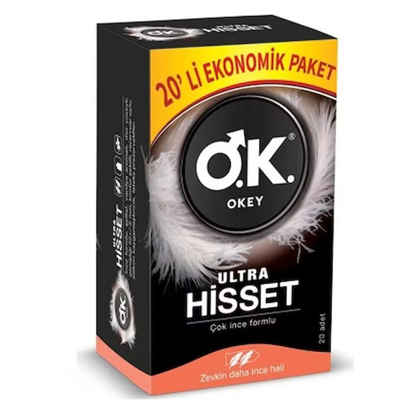 Okey Ultra Feel Kondome - 20 ultra-dünn, Premium-Qualität Pack