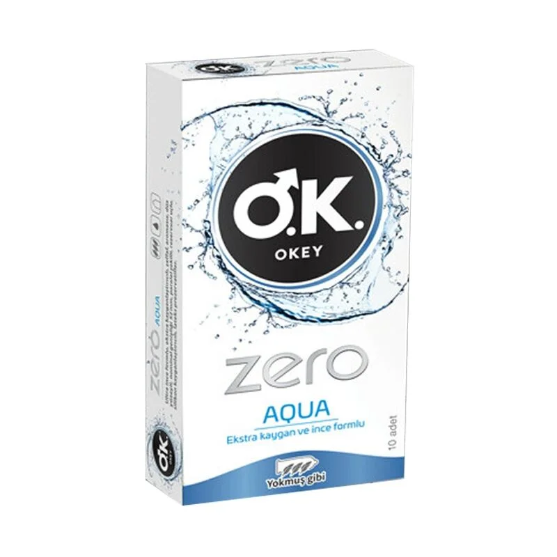 Okey Zero Aqua Extra Slippery And Thin Condoms 10 pcs