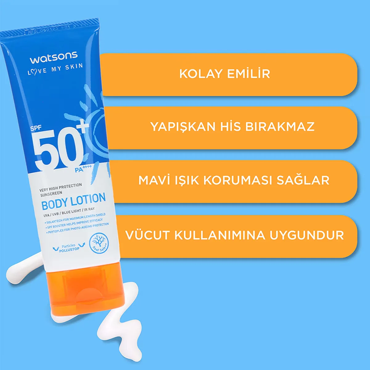 Watsons Very High Protection Body Lotion Spf50+ 100 ml - Blue