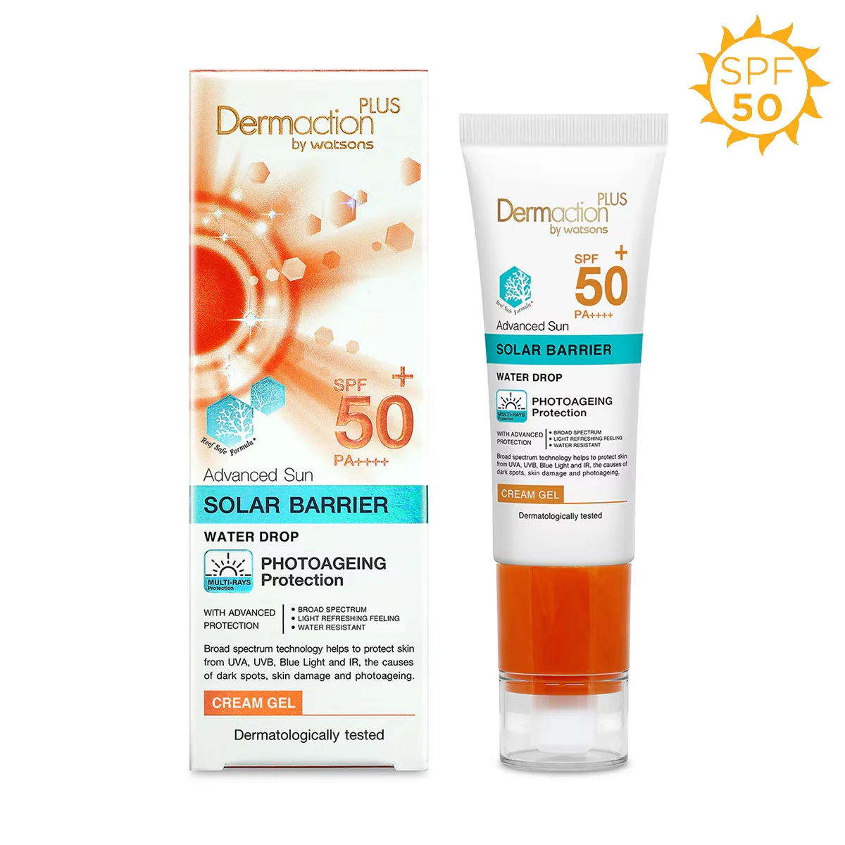 Солнцезащитный гель Dermaction Plus от Watsons SPF50 40 мл