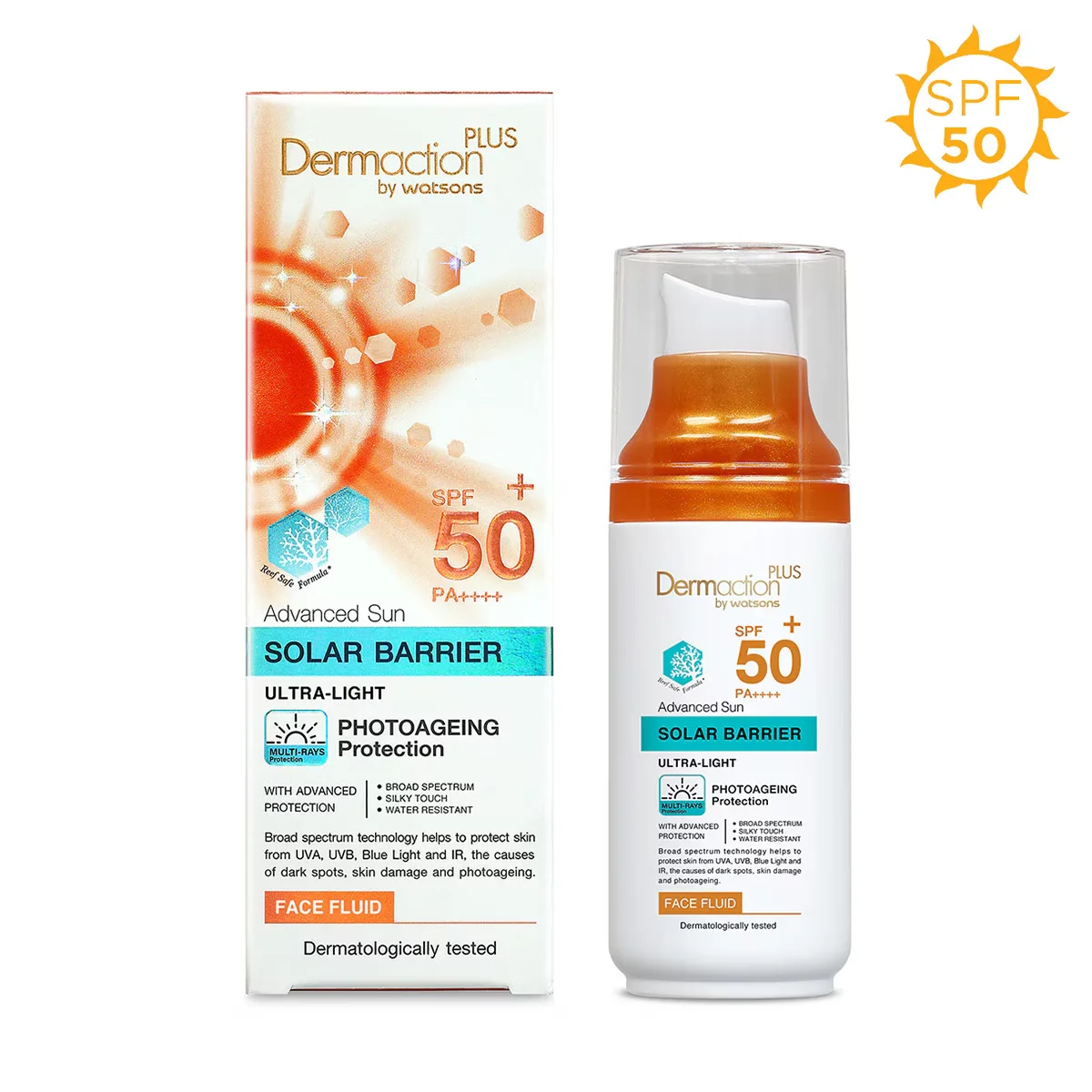 Dermaction Plus Eco-freundliche Sonnen-Gesichtscreme SPF 50 - 50ml