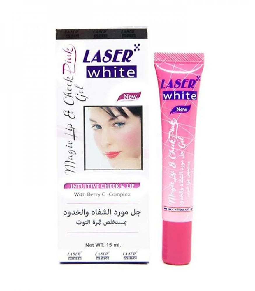 Laser White Magic Lip Pink Gel Cheek And Lip Stain With Raspberry Extract 15 ml