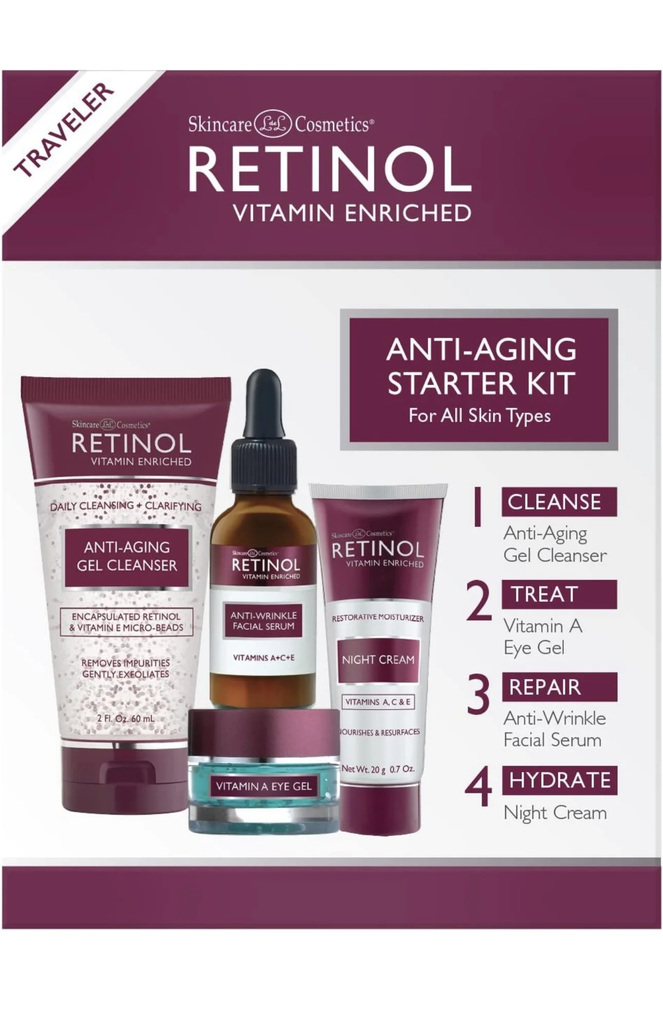 Retinol Anti-Aging Hautpflege Set von SkinCare Cosmetics