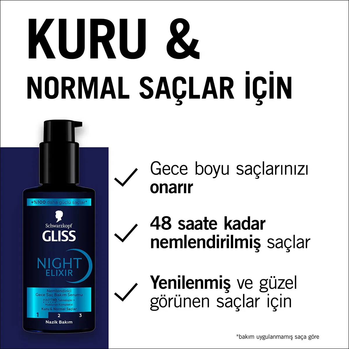 Gliss Night Elixir Moisturizing Night Hair Care Serum 100 ml