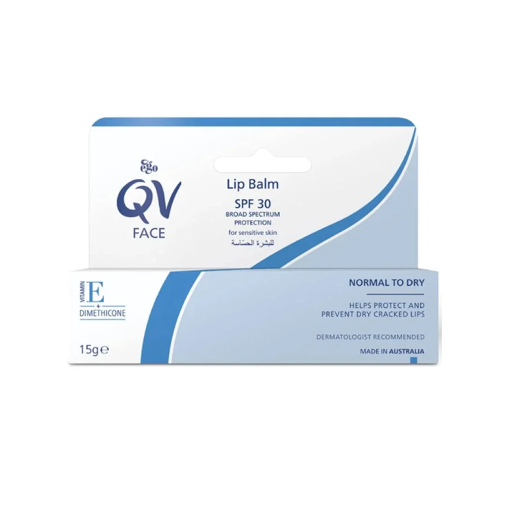 Qovy Sensitive Skin Lip Balm with Sunscreen, 15g