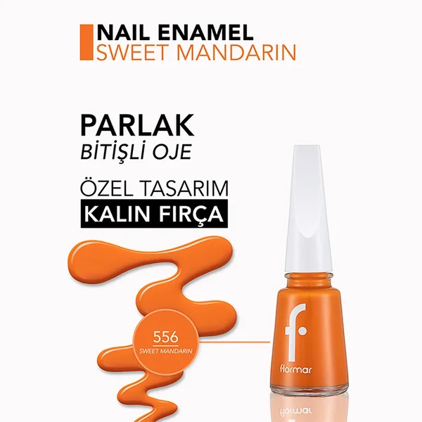 Flormar Nail Enamel Intensely Pigmented Nail Polish 556 Sweet Mandarin