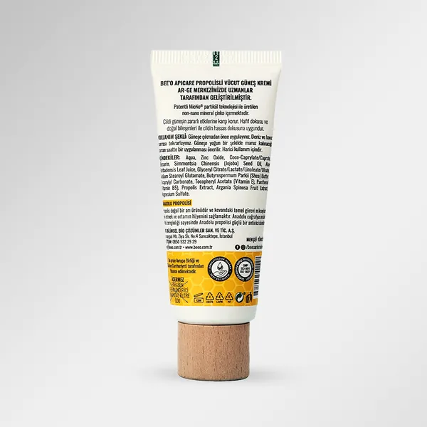 BEEO Propolis Mineral Zinc Organic Body Sun Cream