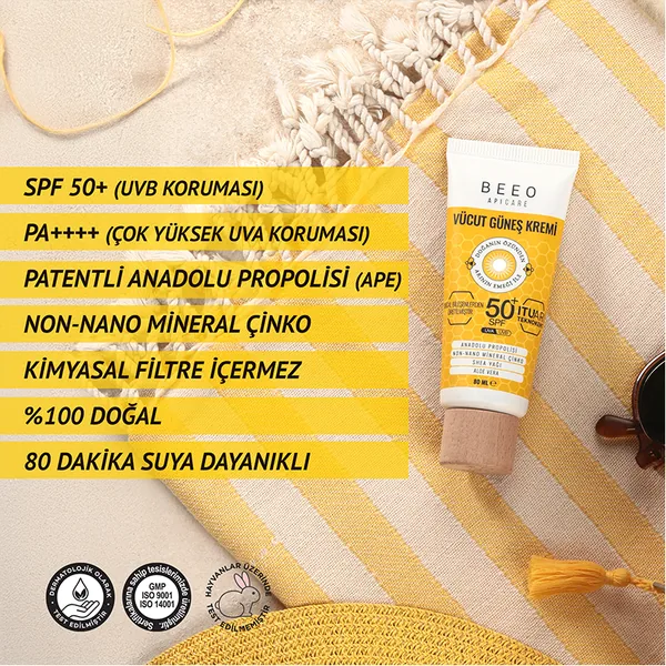 BEEO Propolis Mineral Zinc Organic Body Sun Cream