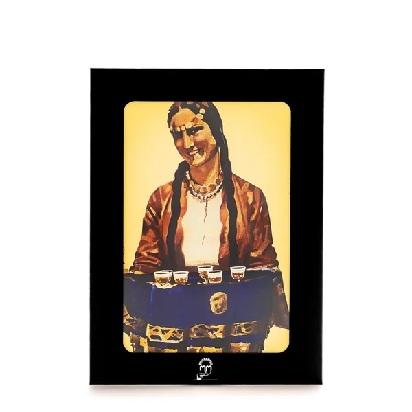 Retro Koleksiyon Metal Plate 'Woman Serving Coffee'