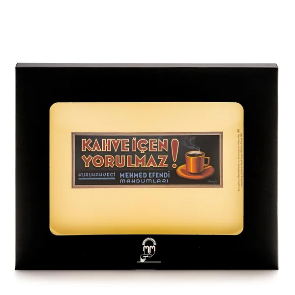 Retro Collection Tray 'The Coffee Drinker Never Tires'