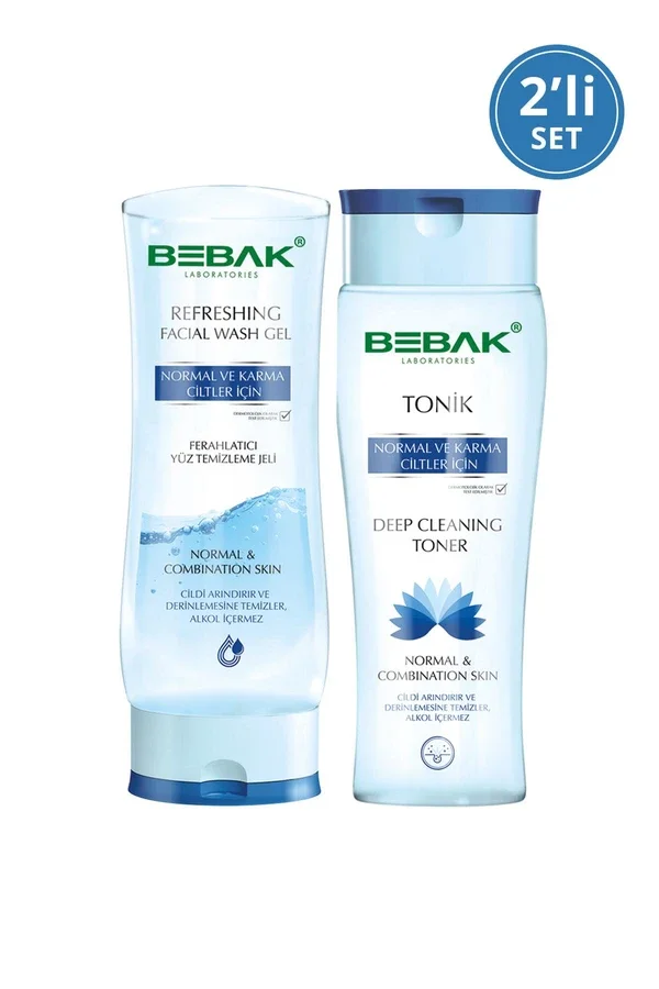 Bebak Facial Cleansing Gel For Normal And Combination Skin 200 ml + Tonic 250 ml