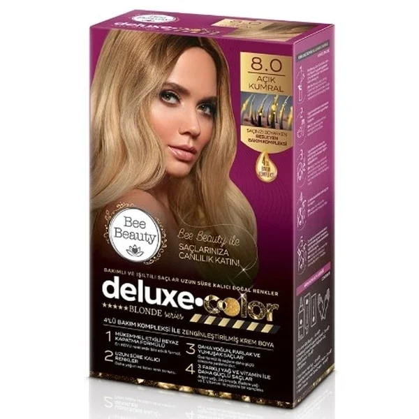 Bee Beauty Deluxe Haarfärbeset 8.0 Hellbraun