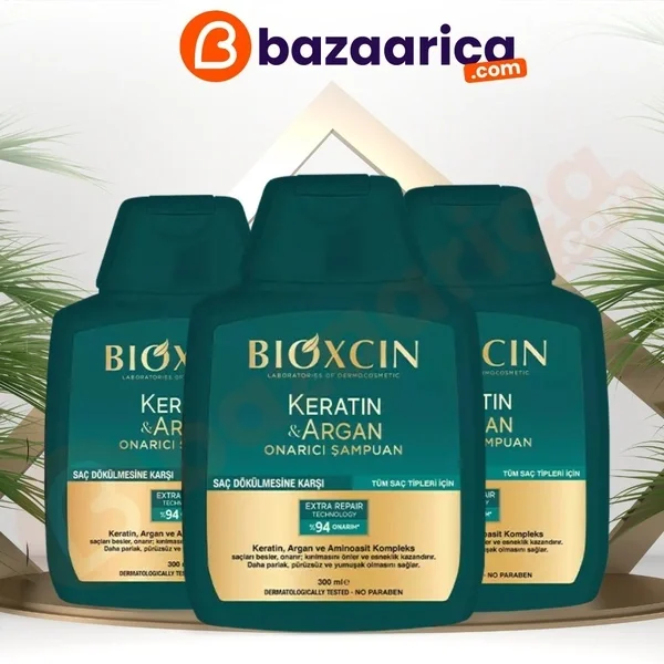 Шампунь Bioxcin с кератином и аргановым маслом 3 x 300 мл
