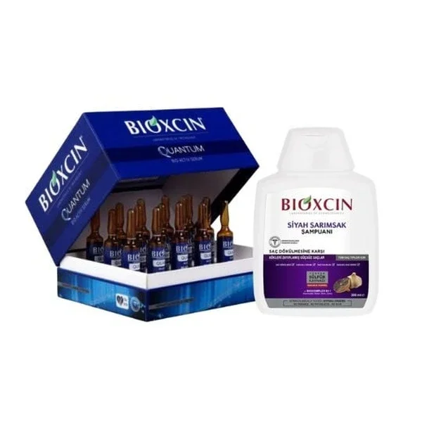 Bioxcin Quantum Hair Loss Ampoules 15 x6 ml + Bioxcin Black Garlic Shampoo 300 ml