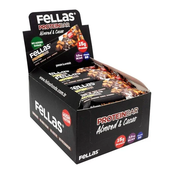 Fellas Almond And Cocoa High Protein Bar 45 gr X 12 pcs