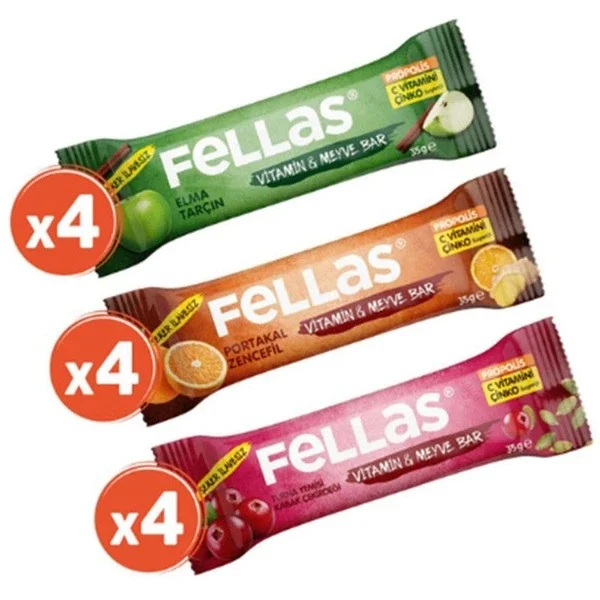Fellas Vitamin And Fruit Bar - Mixed Box 12 pcs