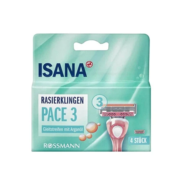 Isana Spare Shaving Razor 3 blades Set Of 4