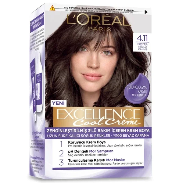 L'Oréal Paris Excellence Cool Creme Haarfarbe 4.11 Aschbraun