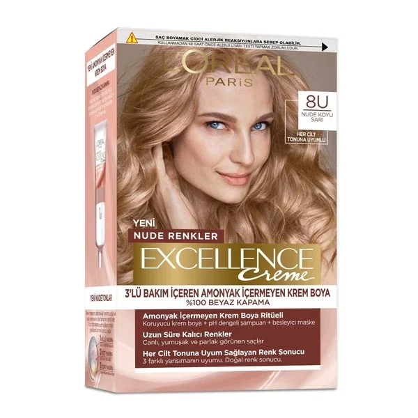 L'Oreal Paris Excellence 8U Nude Dunkelblond Haarfarbe