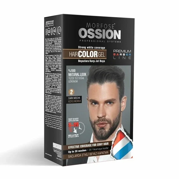 Ossion Pr.barber Men's Hair Gel Color Dark Mokka No:2 40 ml