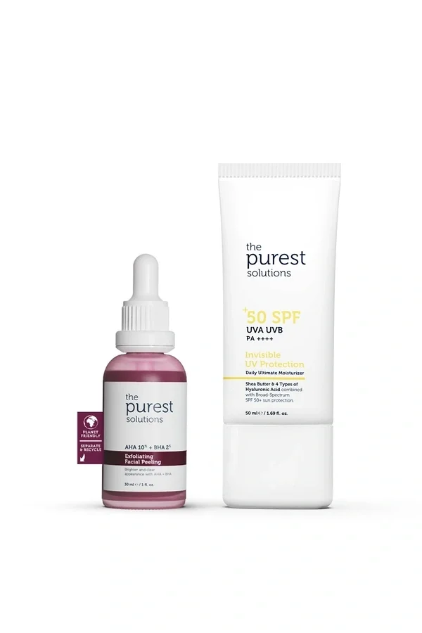 The Purest Solutions Revitalizing & Skin Tone Equalizing Facial Peeling Serum + Spf+50 sunscreen