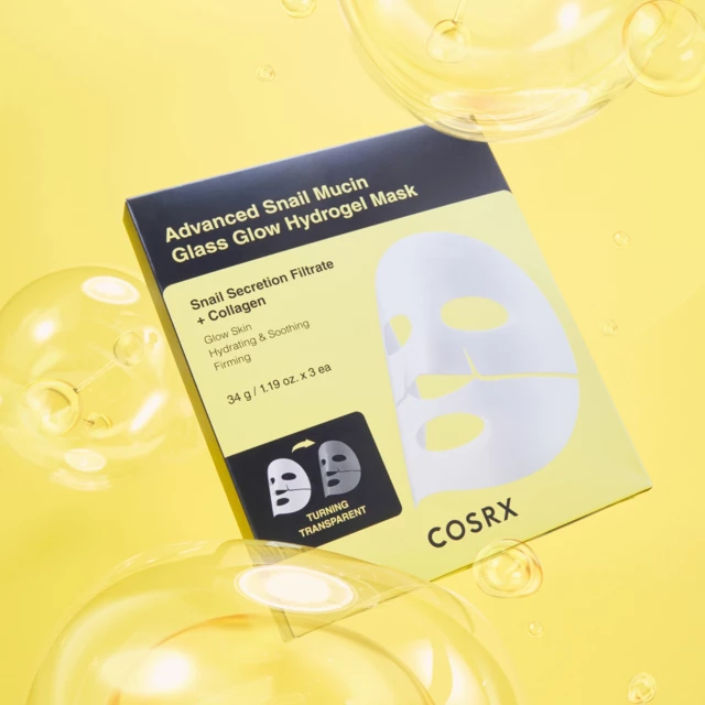 Advanced Snail Mucin Glow Hydrogel Glass Mask - 3 Masks by Kosarx