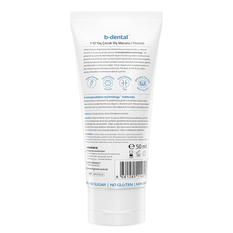 B-good B-dental 7-12 years Old Children's Toothpaste Fluoride Pineapple 50 ml