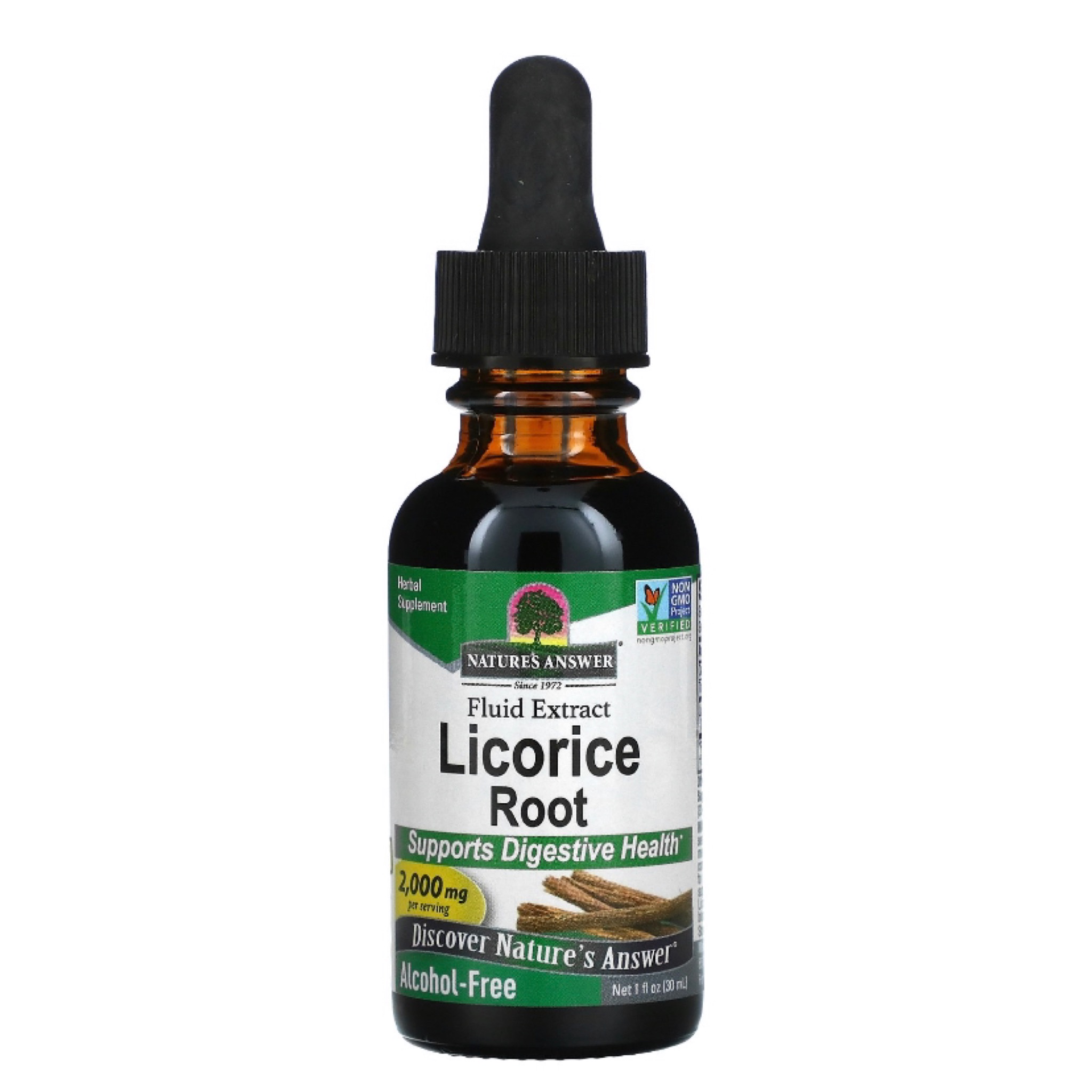 Alcohol-Free Licorice Extract, Nature's Answer, 2,000 mg, 1 fl oz (30 ml)