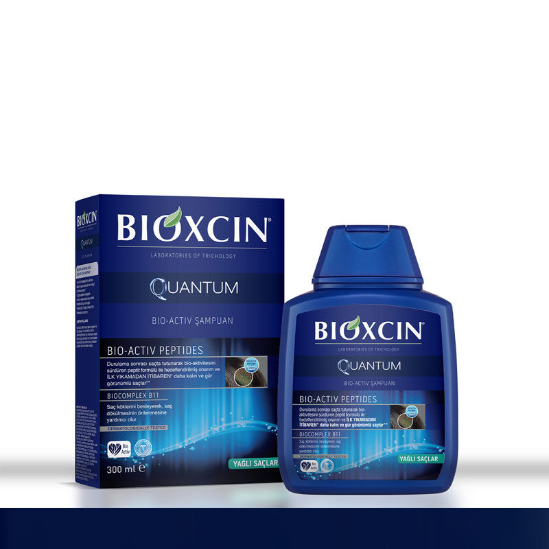 Шампунь против выпадения волос Bioxcin Quantum для жирных волос 3 x300 мл